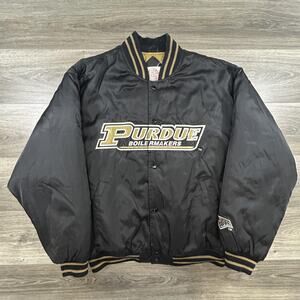 Vintage Purdue Boilermakers Bomber Jacket Mens XL NCAA Basketball Coat 90s